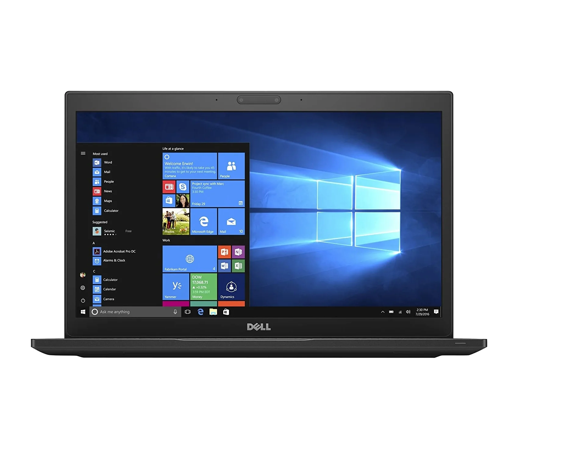 Dell 7280 Latitude 12.5" Laptop Intel i5-6300U 2.4GHz 8GB RAM, 256GB Solid State Drive, Webcam, Windows 10 Pro - Refurbished