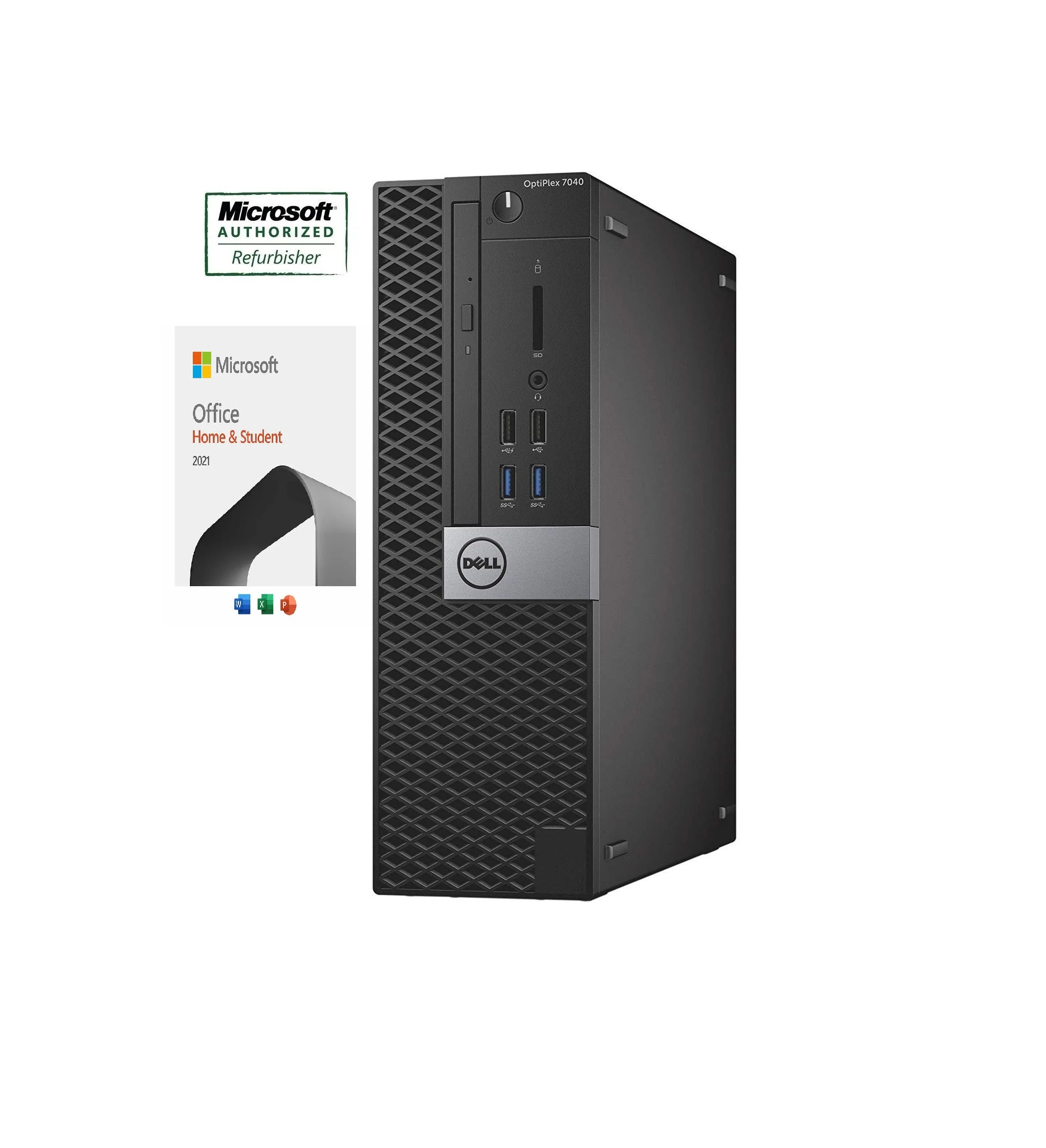 Dell OptiPlex 7040 SFF Desktop i5-6500 3.2GHz, 16GB RAM, 256GB Solid State Drive, DVD, Windows 10 Pro - Refurbished + Office Home & Student 2021